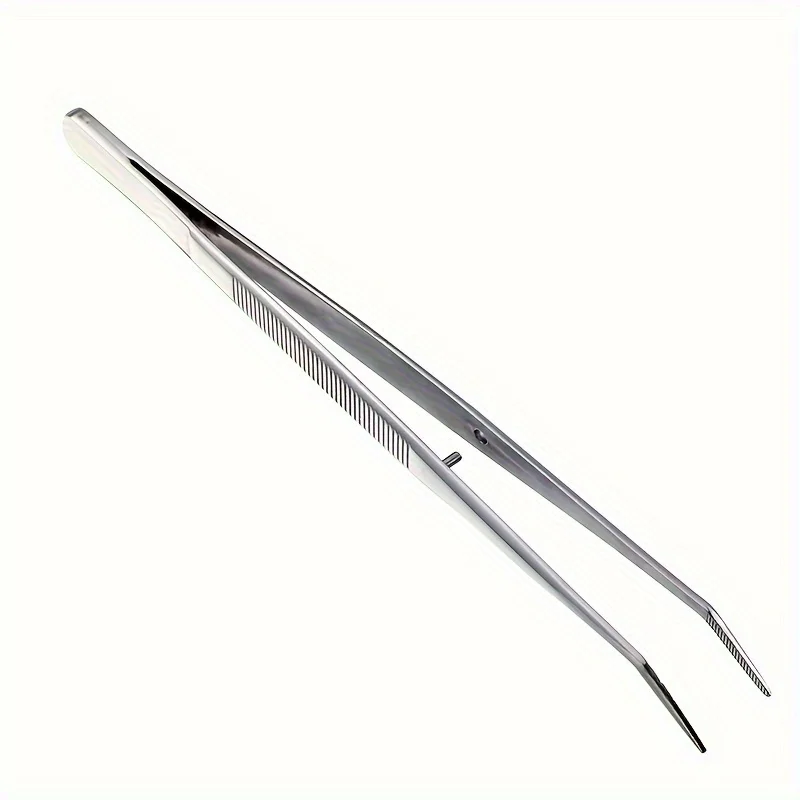 2pcs Stainless Steel Multi-Purpose Tweezers - Perfect For Nail Art, Dental Crystals & Cotton Picking image 3