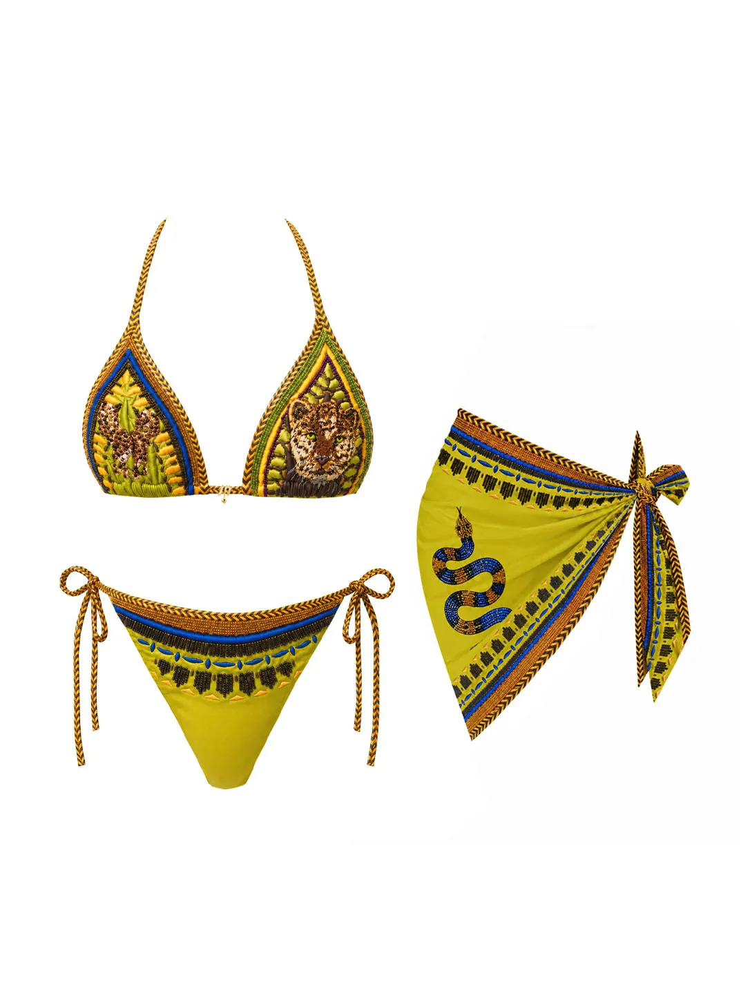

Sexy Snake Butterfly Printed Bikini With Skirt Women 3Pcs Swimwear Fashion Lady Low Waist Biquini Bathing Suit Female Beachwear