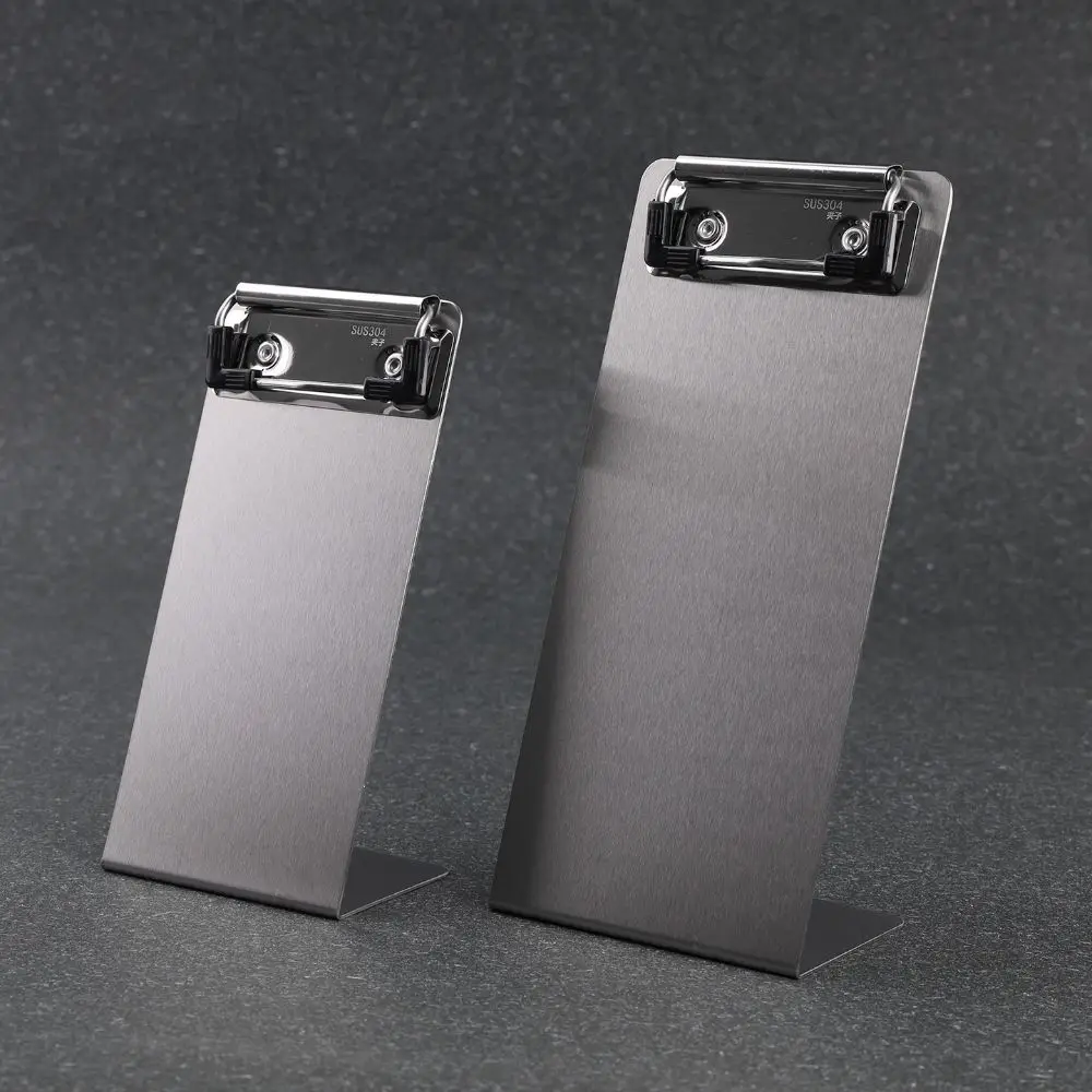 Stainless Steel Menu Clip Stand Vertical A4/A5/A7/B6/A6 Bill Clip Rust-proof Multi-Functional Tabletop Loose-leaf Rack