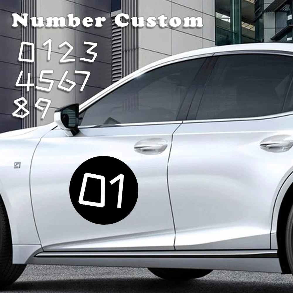 

2Pcs Car Stickers Customized Number Circle Door Side DIY Decor Decal for Cars SUV Pickup Trucks Van Camper Sport Tuning Wraps