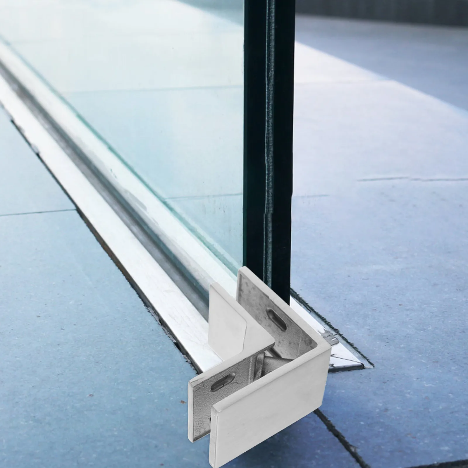 

Glass Clamp 12Mm Stainless Steel Railing Bracket Heavy Duty 90 Degree for Balustrade Pool Fence No Drilling Glass Fixing Clip