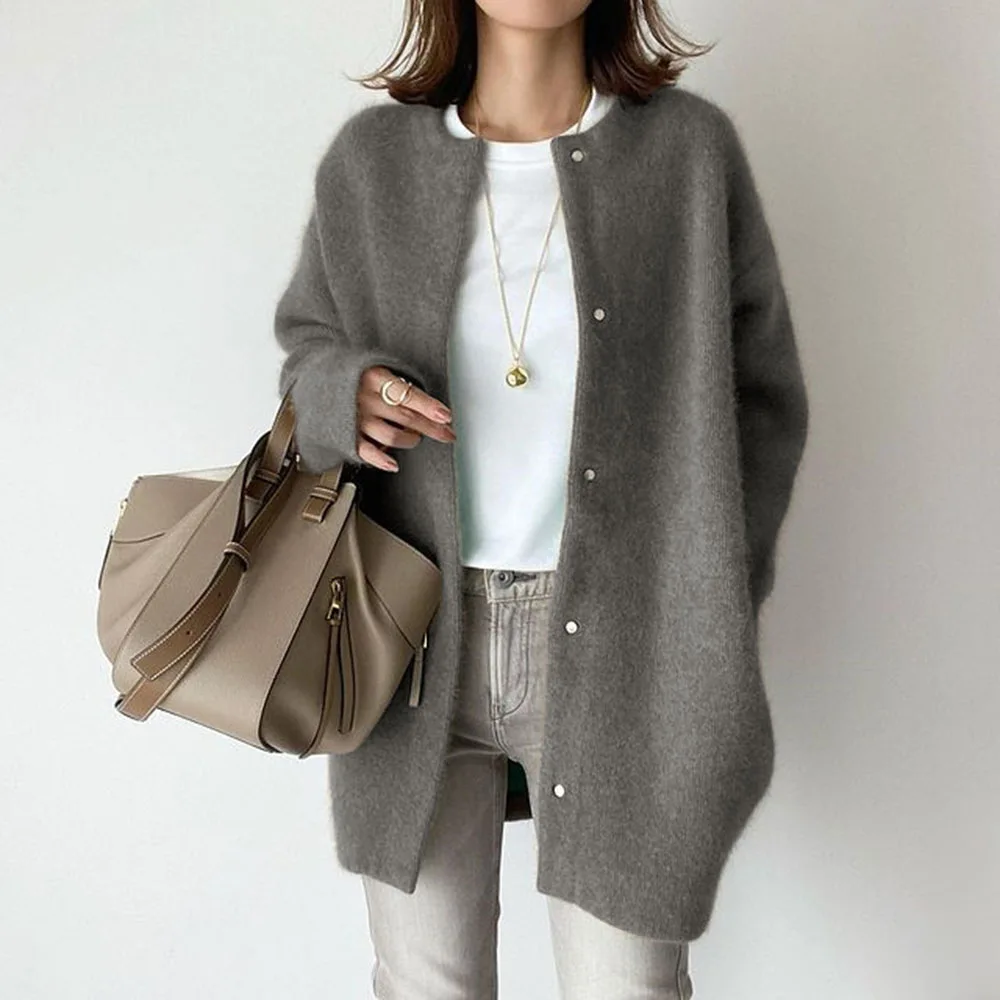 9 colors in stock, autumn new super soft knitted jacket, thin design sense, niche loose woolen jacket for women