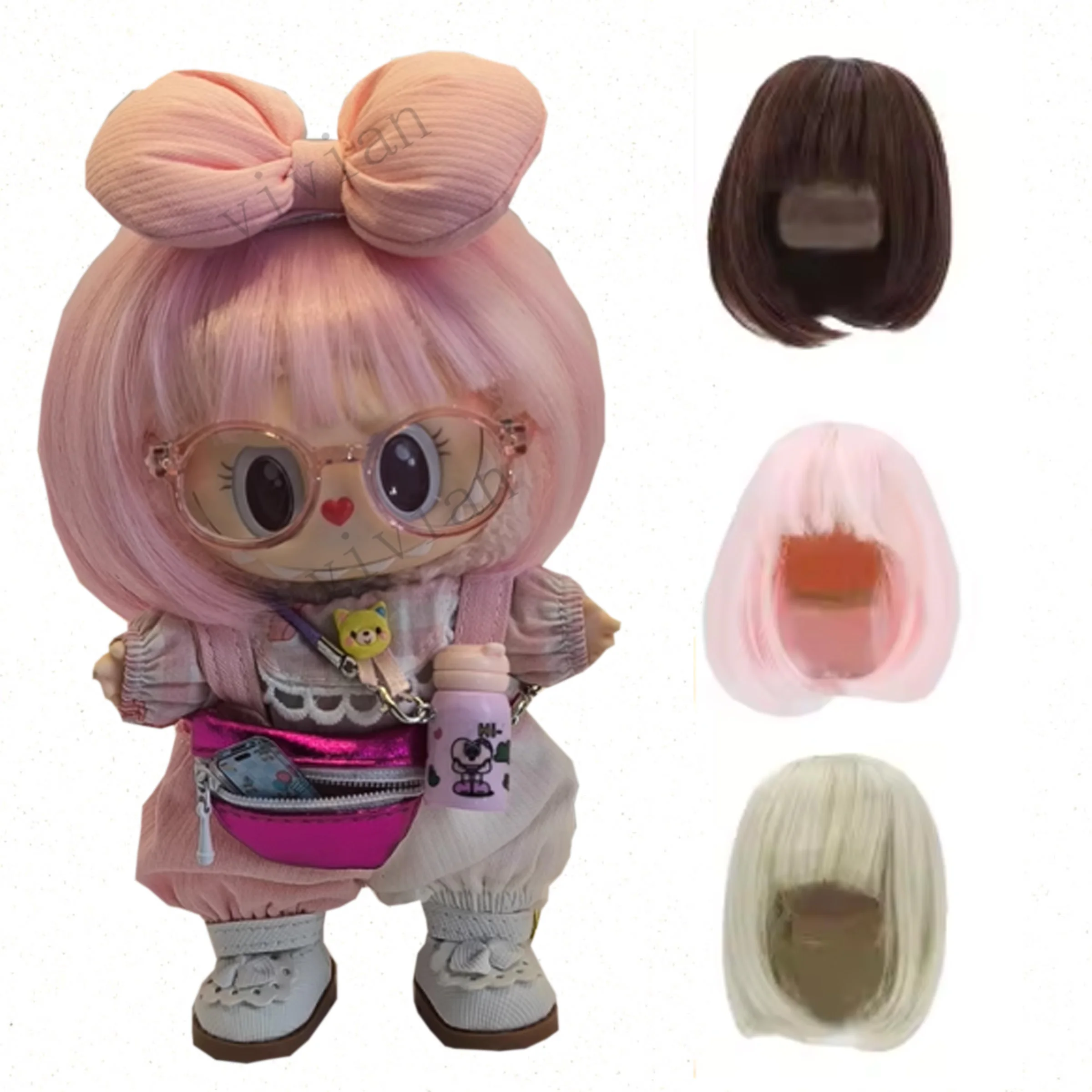 Doll Wig High Temperature Fibre Durable BJD Hair for labubu doll 22-23CM Head Circumference Decoration