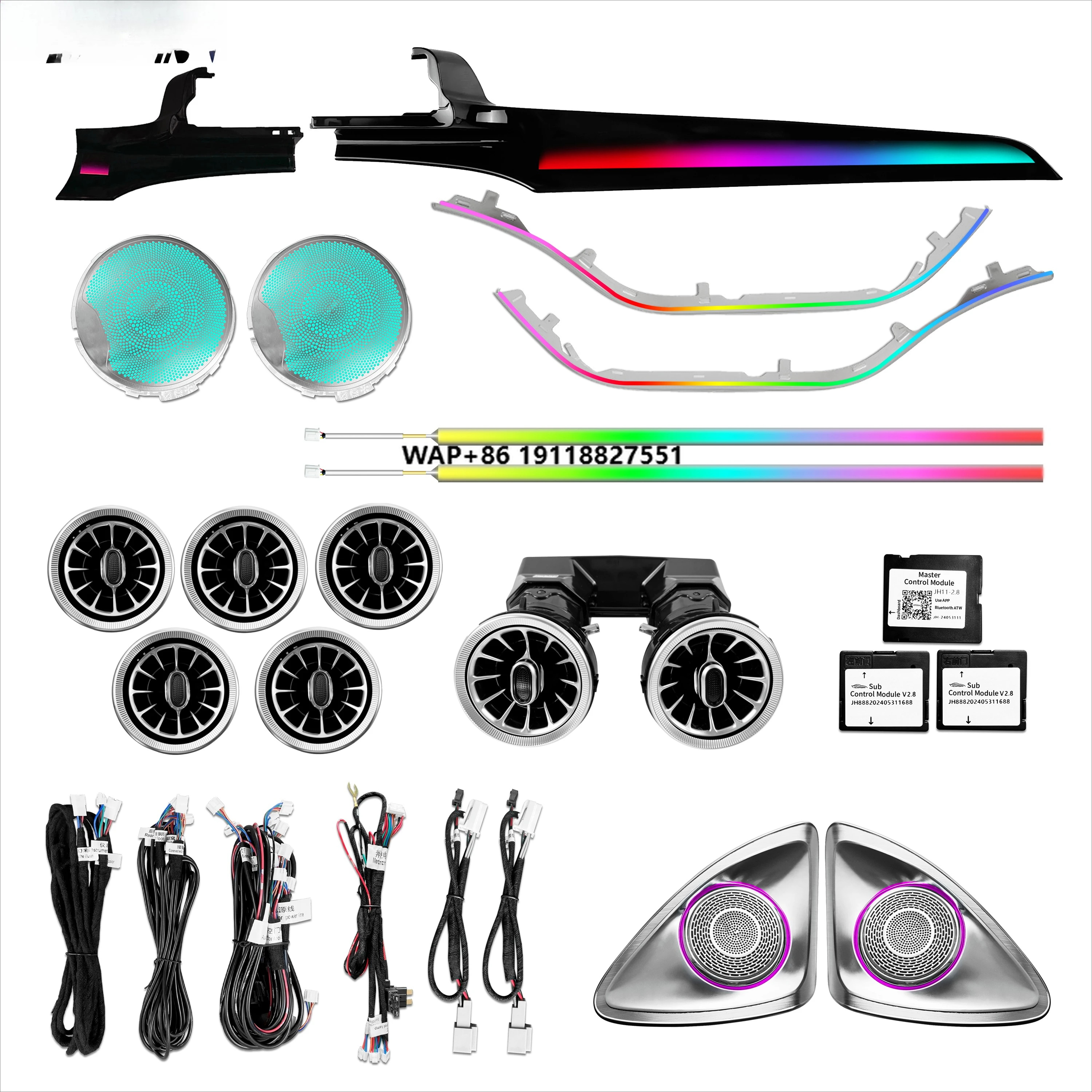 ICarsin forC-Class W205 Coupe LED Car Ambient Light 64 Colors Magic Turbine Air Outlet Car Ambient Lighting