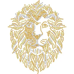 1 pc Lion Rhinestone Iron on Transfers Applique Decal Animal Bling Clear Rhinestone Template for Clothes Bags Pants DIY