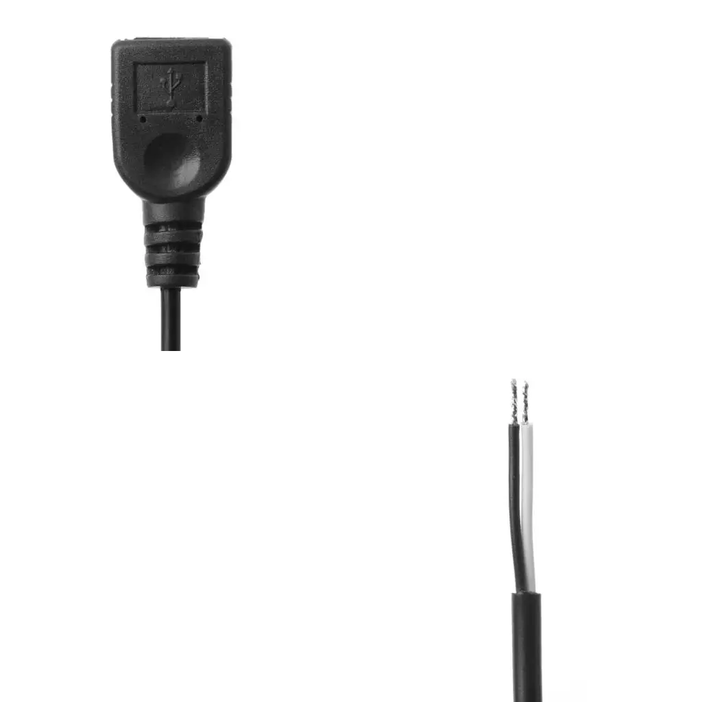 1Pc High Quality USB 2.0 Female 2 Pin 2 Wire Power Cable Cord Connector DIY 30cm