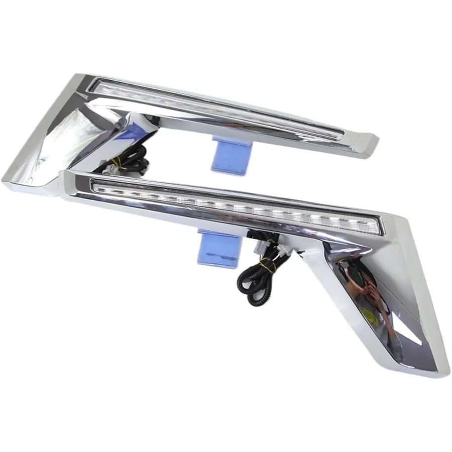 1 مجموعة المصد الأمامي سيارة مصبغة ضوء النهار تشغيل ضوء لتويوتا لاند كروزر LC200 20162020 تحسين الرؤية والحديثة #1