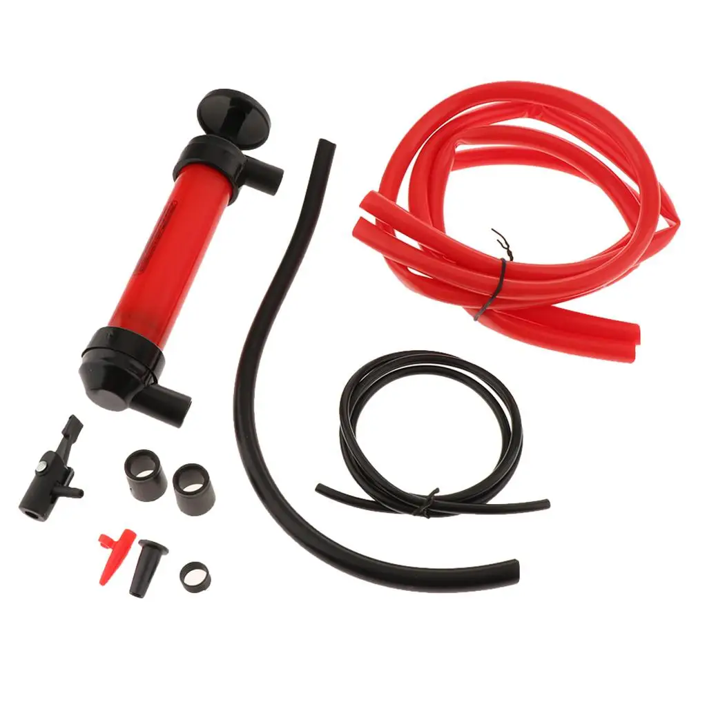 Hand Pump Siphon Liquid /Gasoline/Fuel/Oil/Fluid 3-in-1 Hand Manual Plastic Sucker Pump Hoses