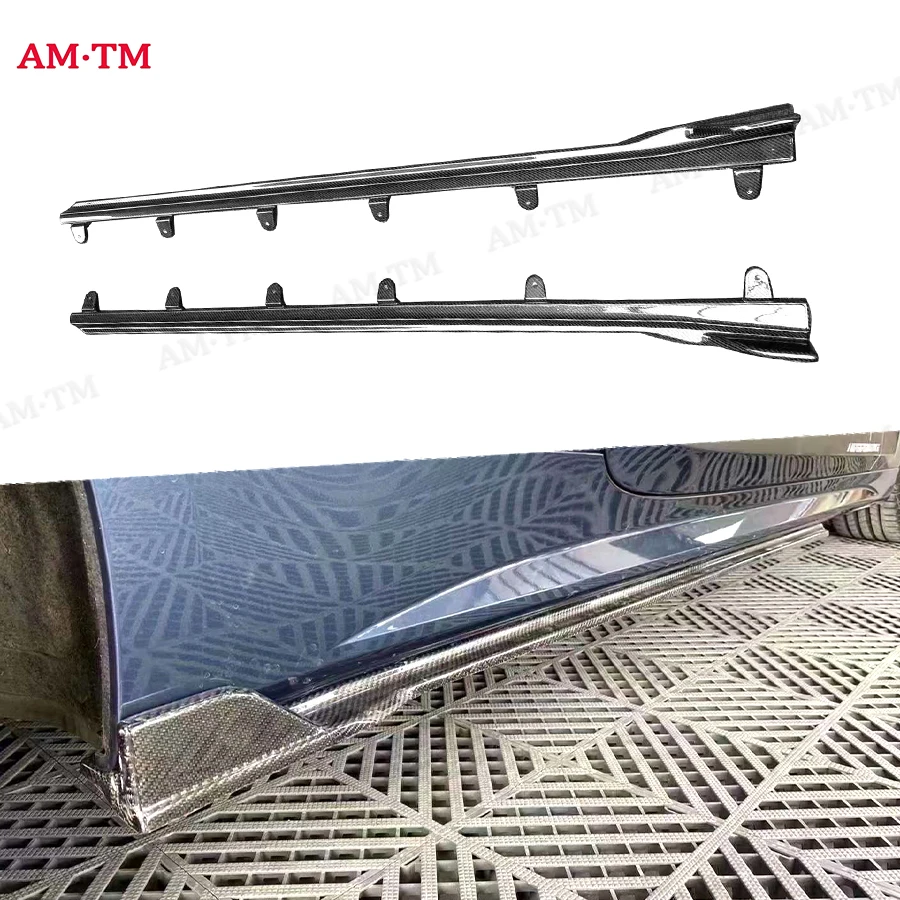 

Для BMW 4 серии G22 G23 G26 Боковая юбка из углеродного волокна Разделители Купины Крылышки Канады Фартук Боковые юбки Комплект кузова