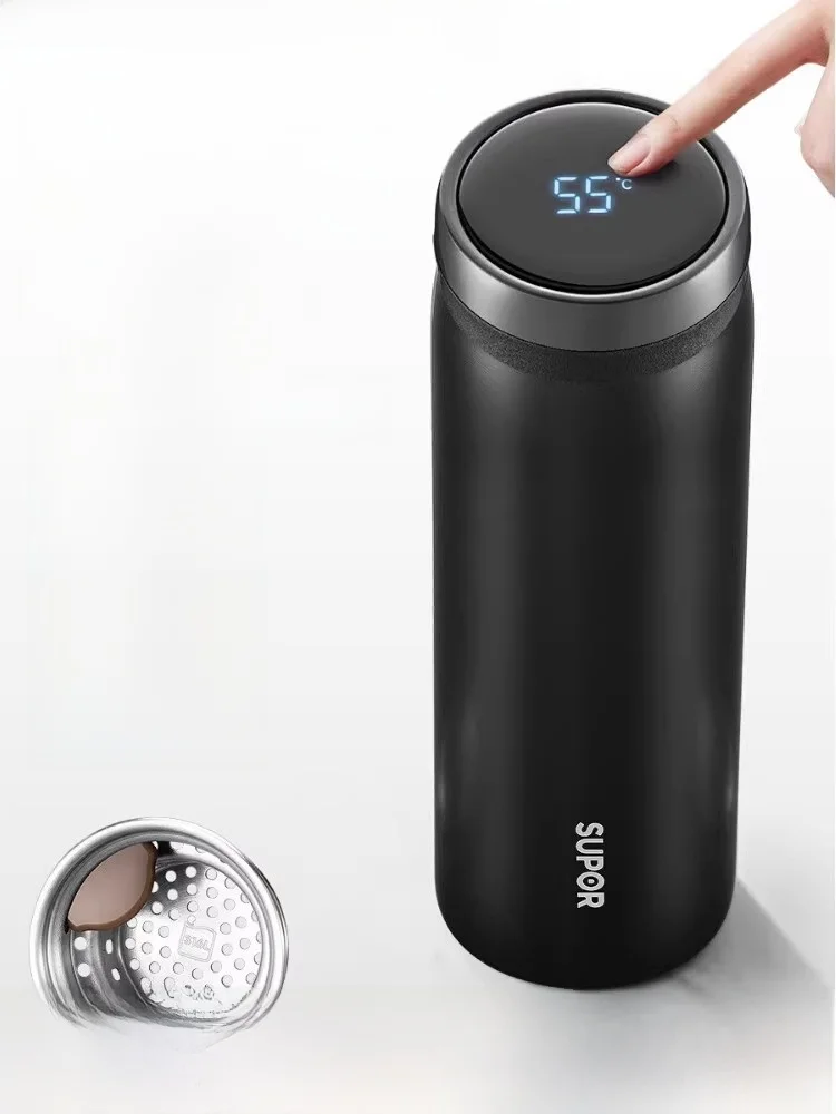 

Термокружка Supor из нержавеющей стали, большая емкость, для заваривания чая, портативная, с высоким эстетическим качеством, для мужчин и женщин, с функцией контроля температуры.