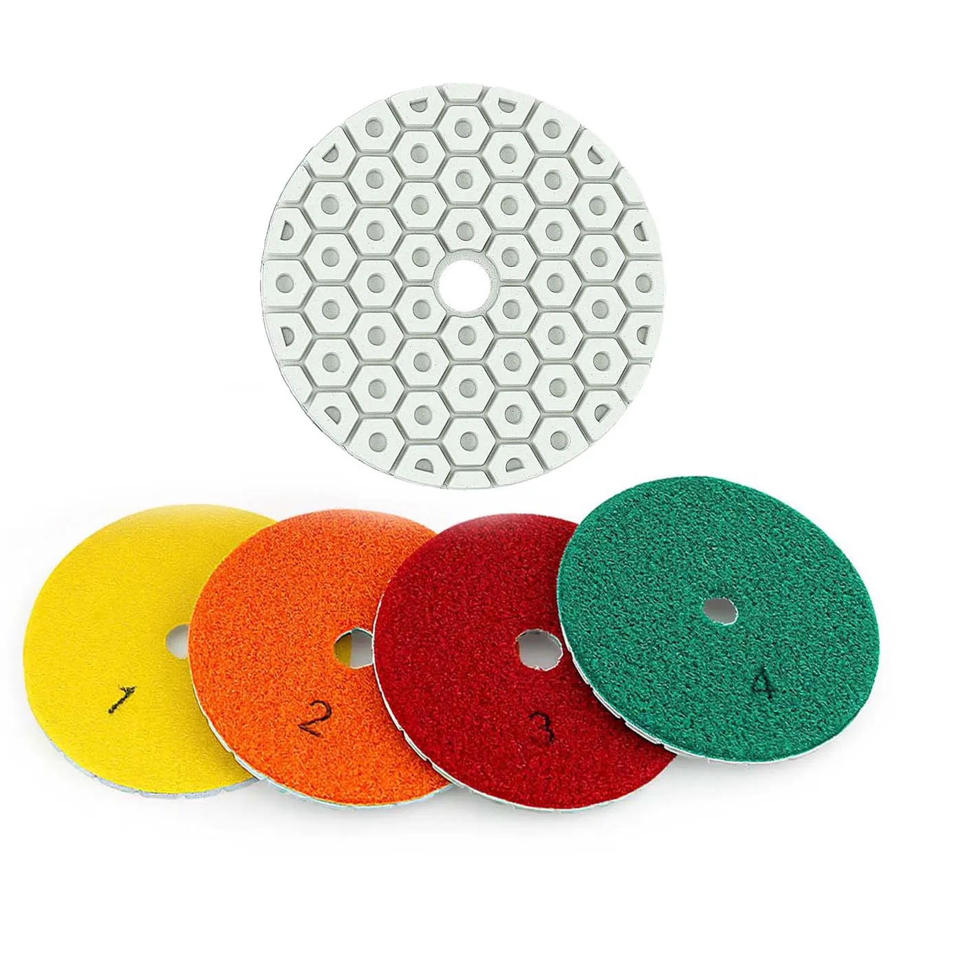 100mm Wet Dry Stone Polishing Pads For Granite Marble Concrete Grinding Discs For Smooth Finish On Curved And Flat Surfaces