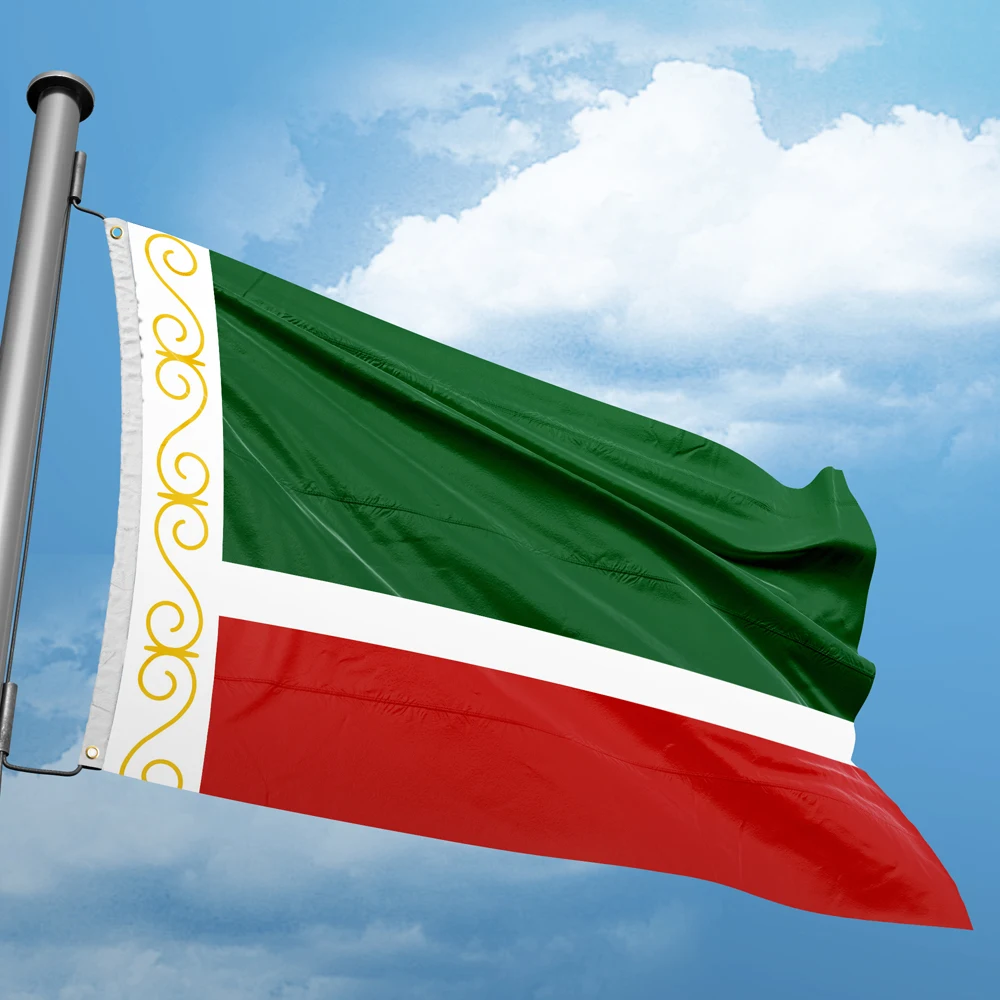 Flag Of The Chechen Republic 3*5FT 90*150CM Flags Federal Subjects  Russia Custom Logo Indoor Outdoor Decor Banners Polyester