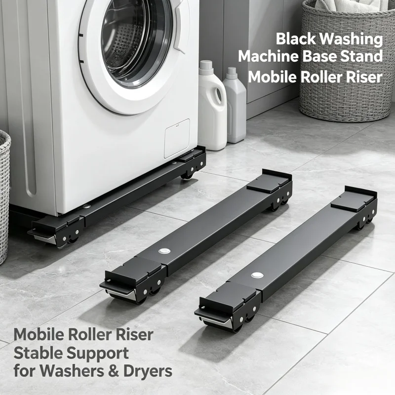 2 Pack Heavy Duty Mobile Roller Base Adjustable Moving Support Stand with 24 Casters For Washing Machine Refrigerator