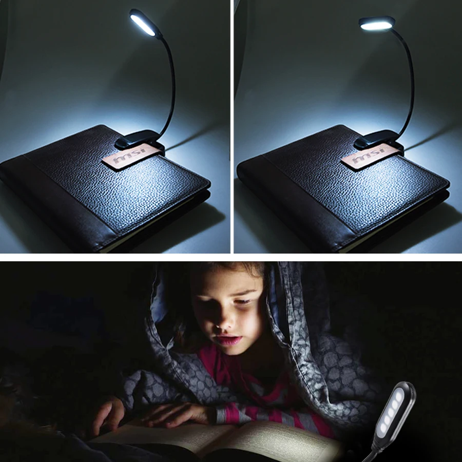 Przenośna Mini lampka LED do książek ochrona oczu światła do czytania przypinany stół biurkowy zasilany akumulator lampy lampka biurkowa do czytania do nauki