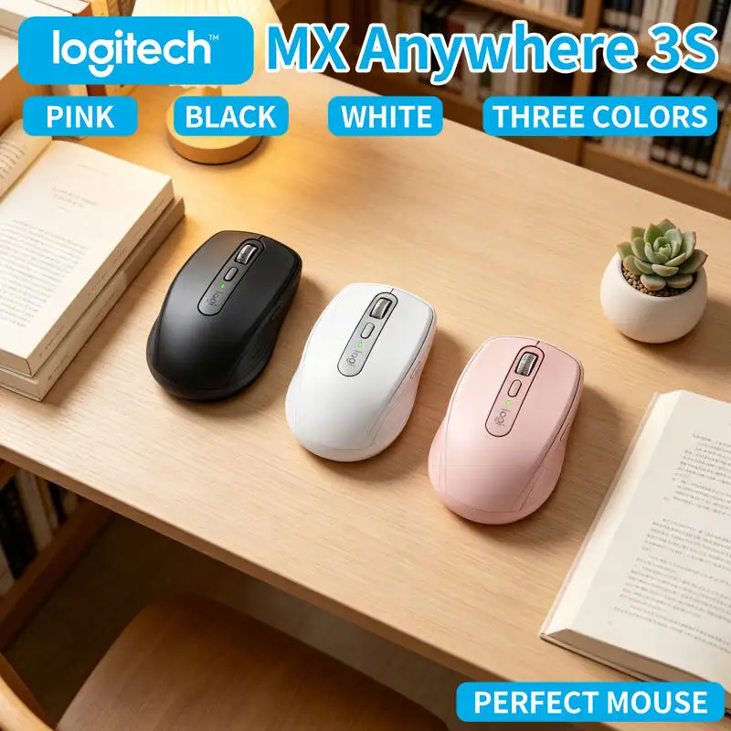 High-Precision MX Anywhere 3S - 8K DPI, 3-Device Bluetooth, Silent Click, Ideal for Grocery Fair Signing & On-site Work