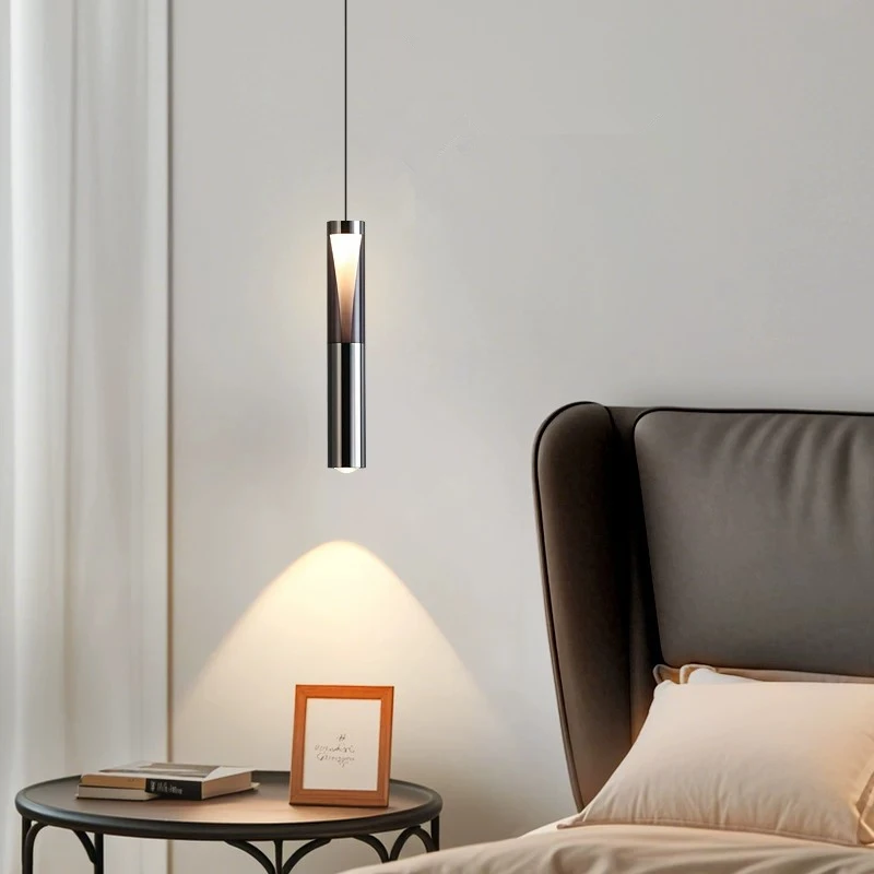 Adjustable high-end surround decoration, master bedroom, bedside table, foyer, single head hanging wire pendant light