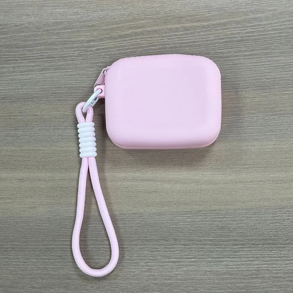Fashion Silicone Coin Purse Soft Waterproof Data Cable Pouch with Lanyard Mini Zipper Wallet Travel