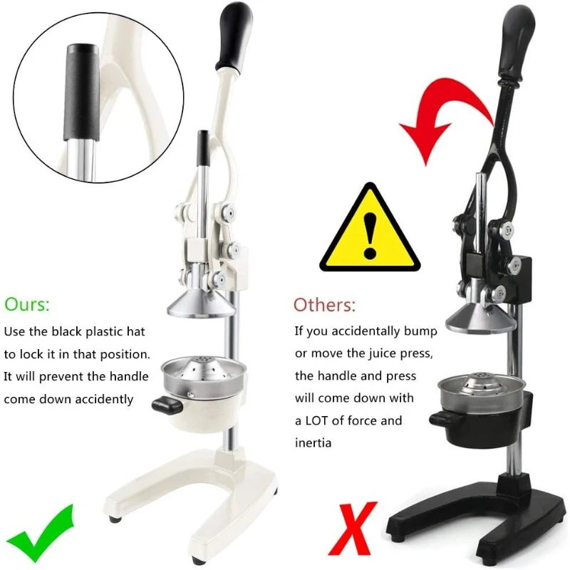 Commercial Grade Citrus Juicer Hand Press Manual Fruit Juicer Juice Squeezer Citrus Orange Lemon Pomegranate (White)