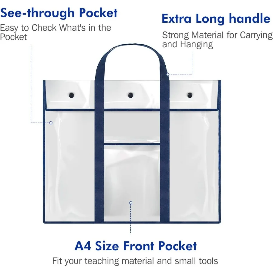 3 عبوات كبيرة من حقيبة تخزين الملصقات 31.5 × 25.5 حامل لوحة الإعلانات حاوية محفظة فنية لتنظيم الفصول الدراسية للمعلمين
