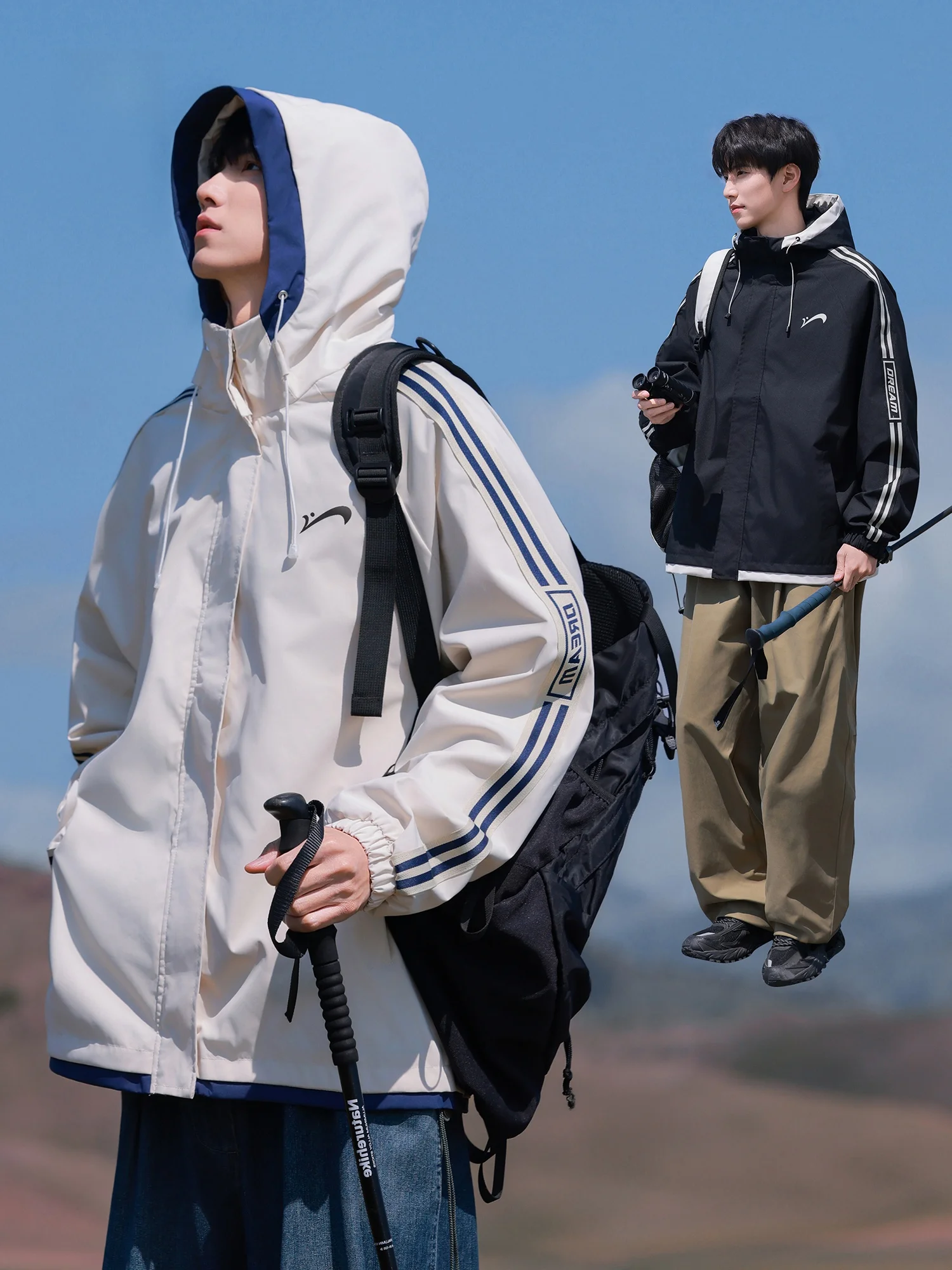 

Повседневная мужская куртка в полоску в американском стиле, весенне-осенняя новая модная брендовая молодежная верхняя одежда для отдыха на открытом воздухе для подростков