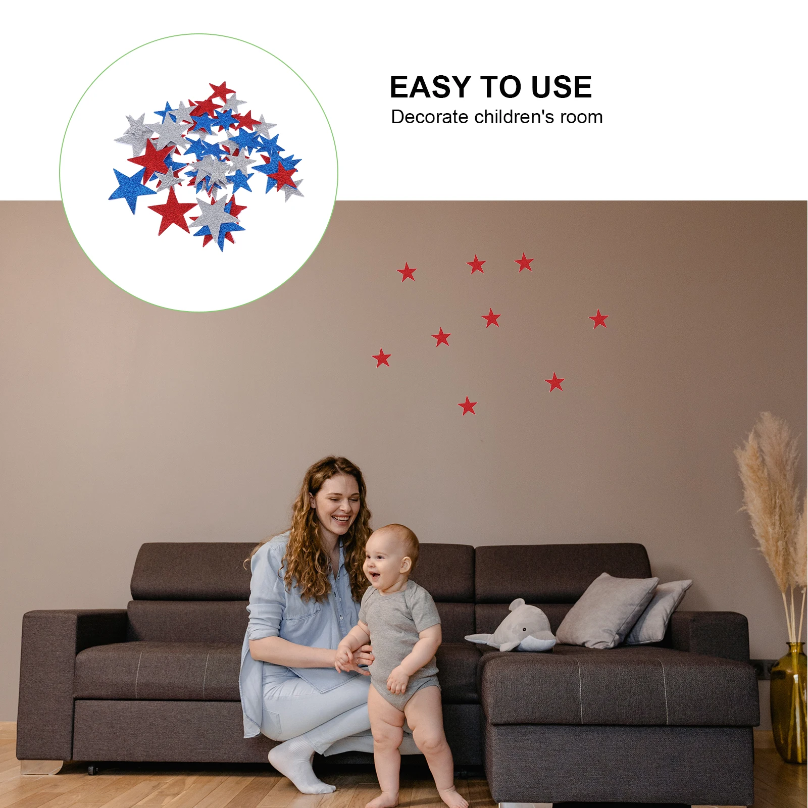 

300 Pcs EVA Sponge Kindergartner Sticker Decor Adhesive Five pointed Preschool Home Kindergarten