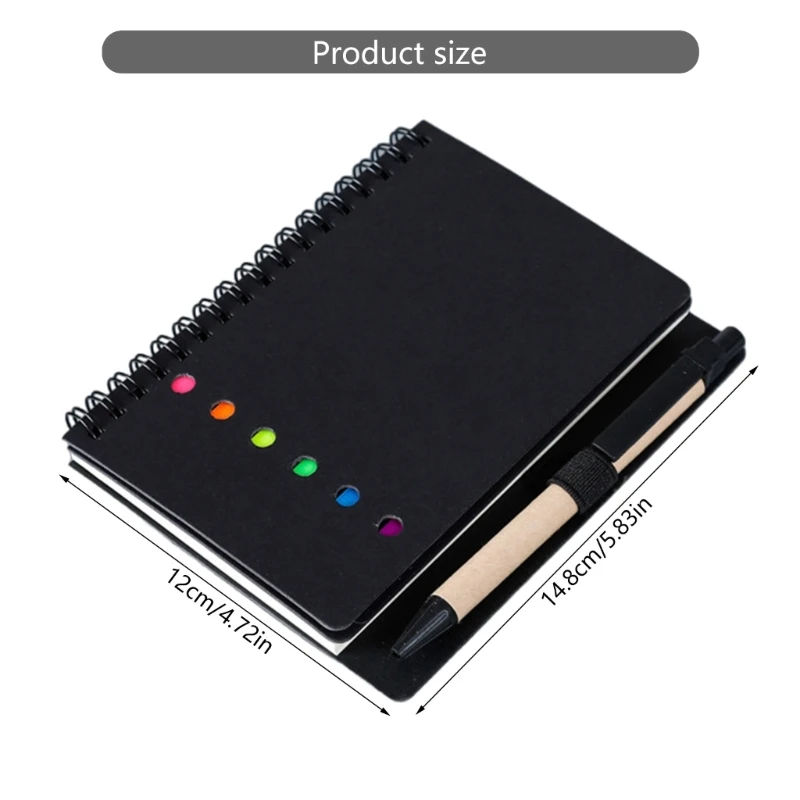 3 قطع من دفاتر الملاحظات المبطنة بالجيب مع علامات تبويب مؤشر صفحة الملاحظات اللاصقة