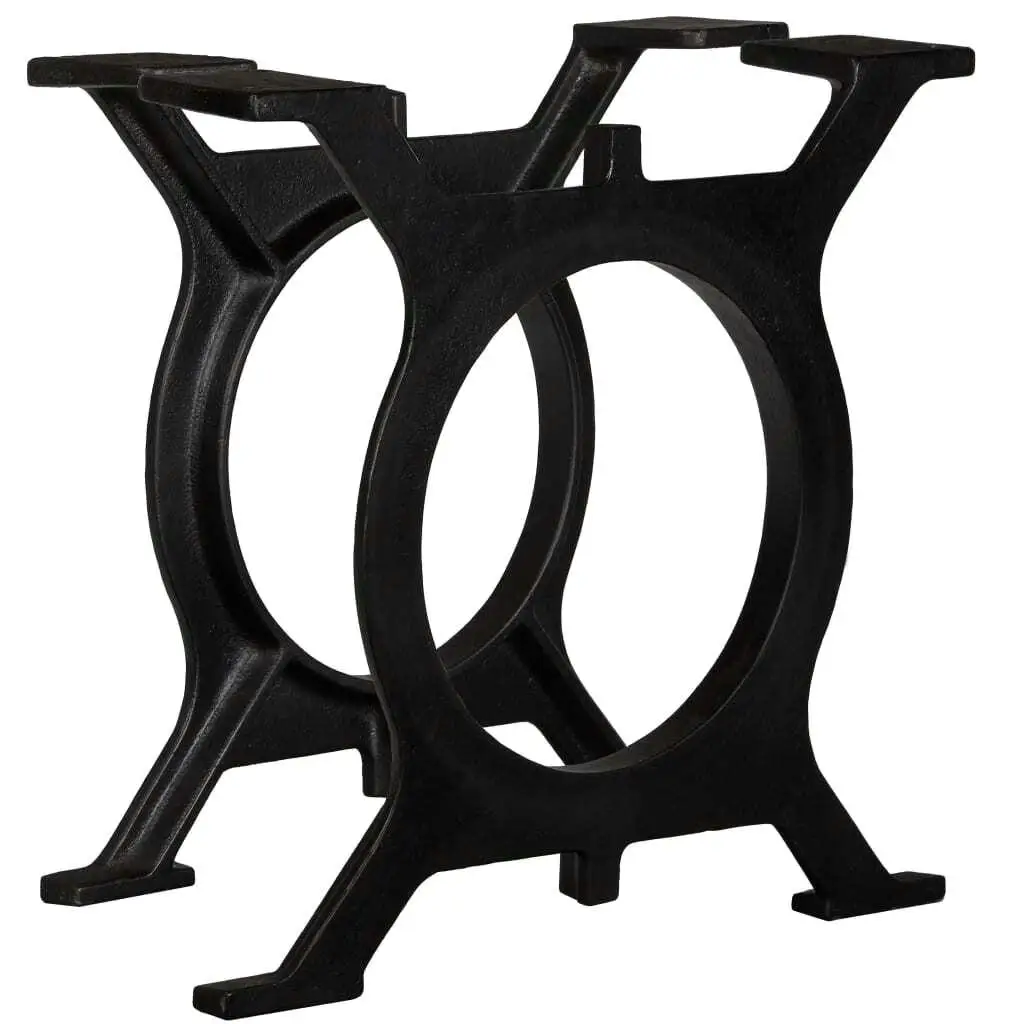 Conjunto de 2 pernas de mesa de centro em ferro fundido com moldura O – suporte durável e elegante para sua sala de estar!