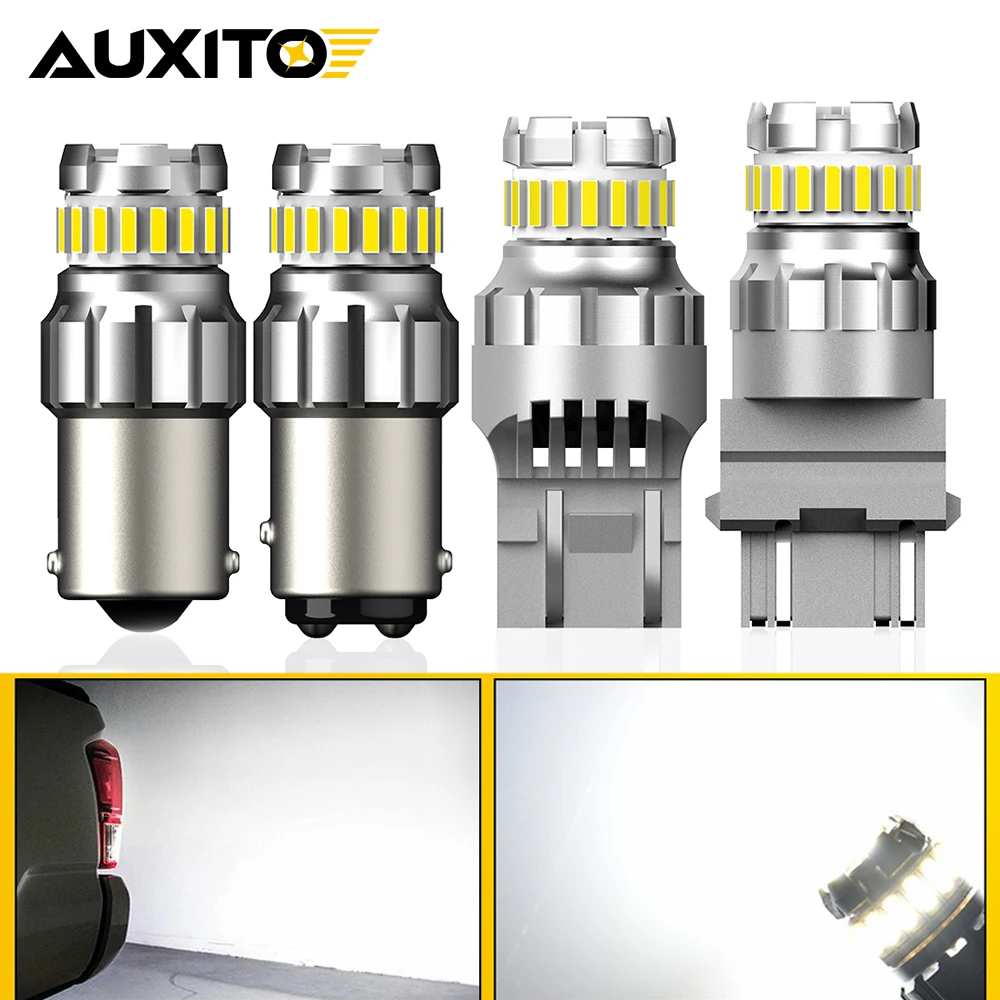 

AUXITO 2Pcs Canbus 1156 BA15S LED Bulb T20 W21/5W 7443 7440 P21W 3157 3156 1157 LED Daytime Running Light For Golf Toyota