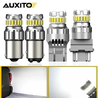 AUXITO 2 uds Canbus 1156 BA15S bombilla LED T20 W21/5W 7443 7440 P21W 3157 3156 1157 luz LED de circulación diurna para Golf Toyota