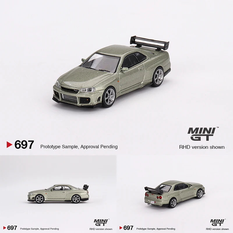 

MINIGT 697 In Stock 1:64 Skyline GTR R34 Tommykaira R Z Millenium Jade Diecast Car Model Toys