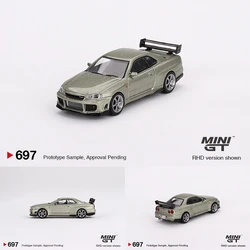 MINIGT 697 In Stock 1:64 Skyline GTR R34 Tommykaira R Z Millenium Jade Diecast Car Model Toys