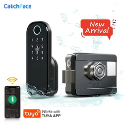 Fingerprint Waterproof Outdoor Garden Lock telecomando TUYA WIFI App Code Keyless Smart Door Lock Electric Rim Lock