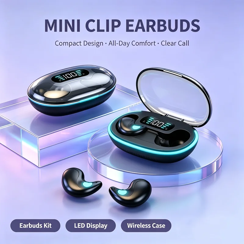 New Sleeping Earbuds Wireless Mini Headphones For Work TWS Bluetooth Earphone Stereo Hidden Headsets with Mic HD Call Waterproof