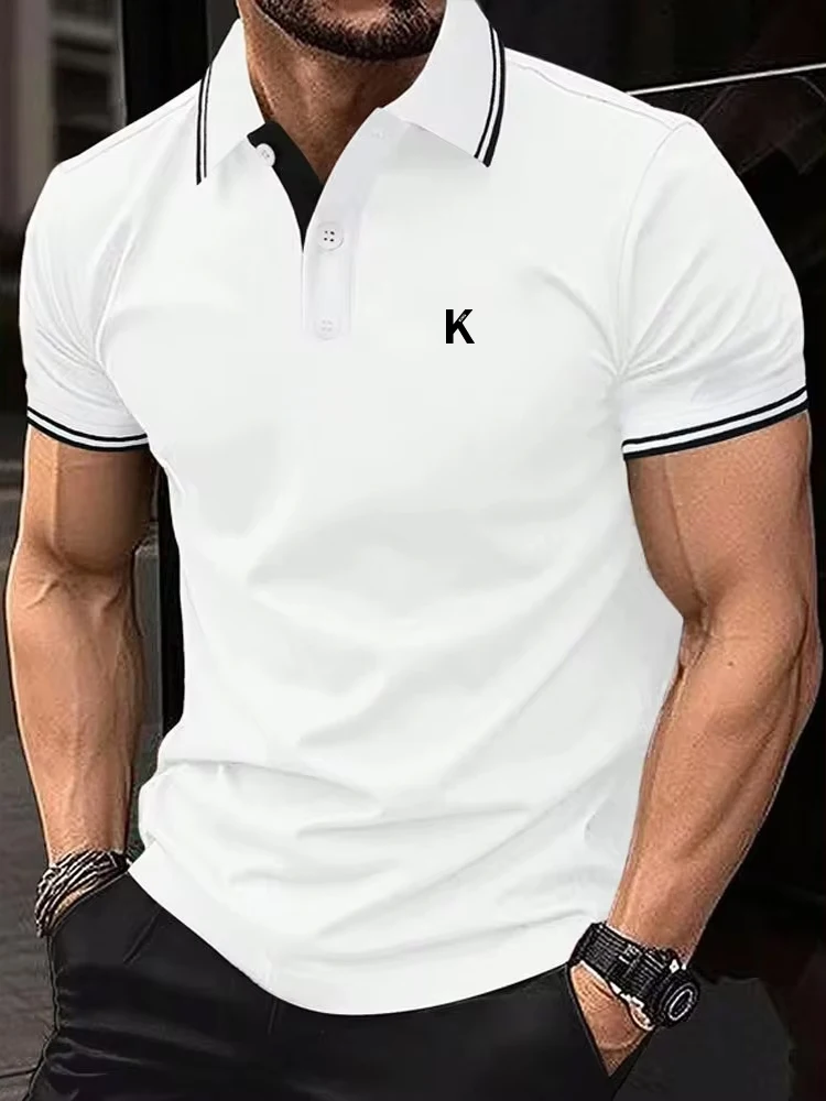 

3D Letter Printed Men Polo Shirt New Summer Hot Polo Shirts Sports Casual Solid Color Fashion Harajuku Business Tops Clothing