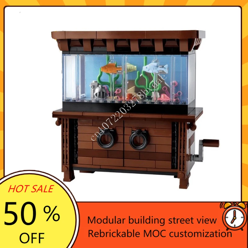 876PCSClockwork Aquarium Modular MOC Creative street view Model Building Block Architecture DIY Education Assembly Model ToyGift