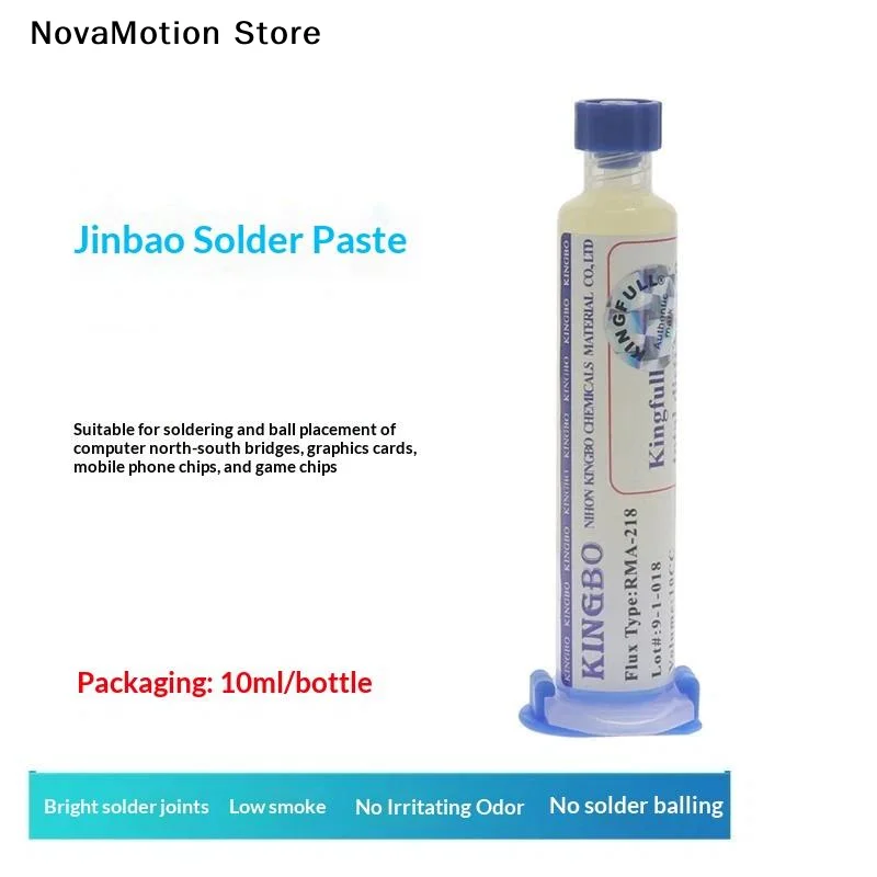 [NM]1Pcs Soldering Flux Lead-Free No-Clean Flux Paste 10cc RMA-218 For Phone Motherboard And PCB Repair For KingBo[NM]