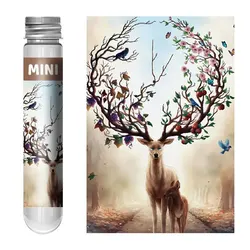 Mini Test Tube Puzzle 150pcs Deer Dogs Jigsaw Puzzle Decompress Toy Educational Family Game