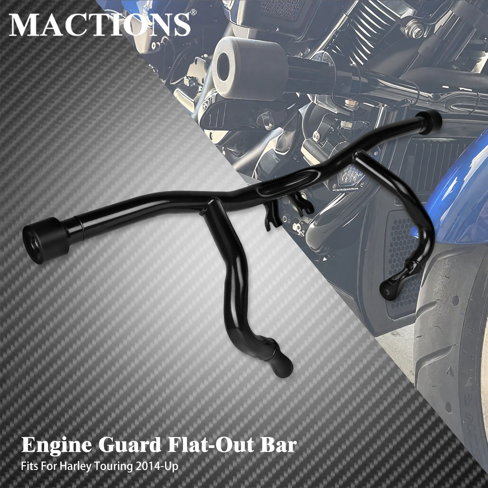 Motorcycle Front Engine Guard Flat-Out Crash Bar Highway Protection Bumper For Harley Touring Electra Glide Road King 2014-UP