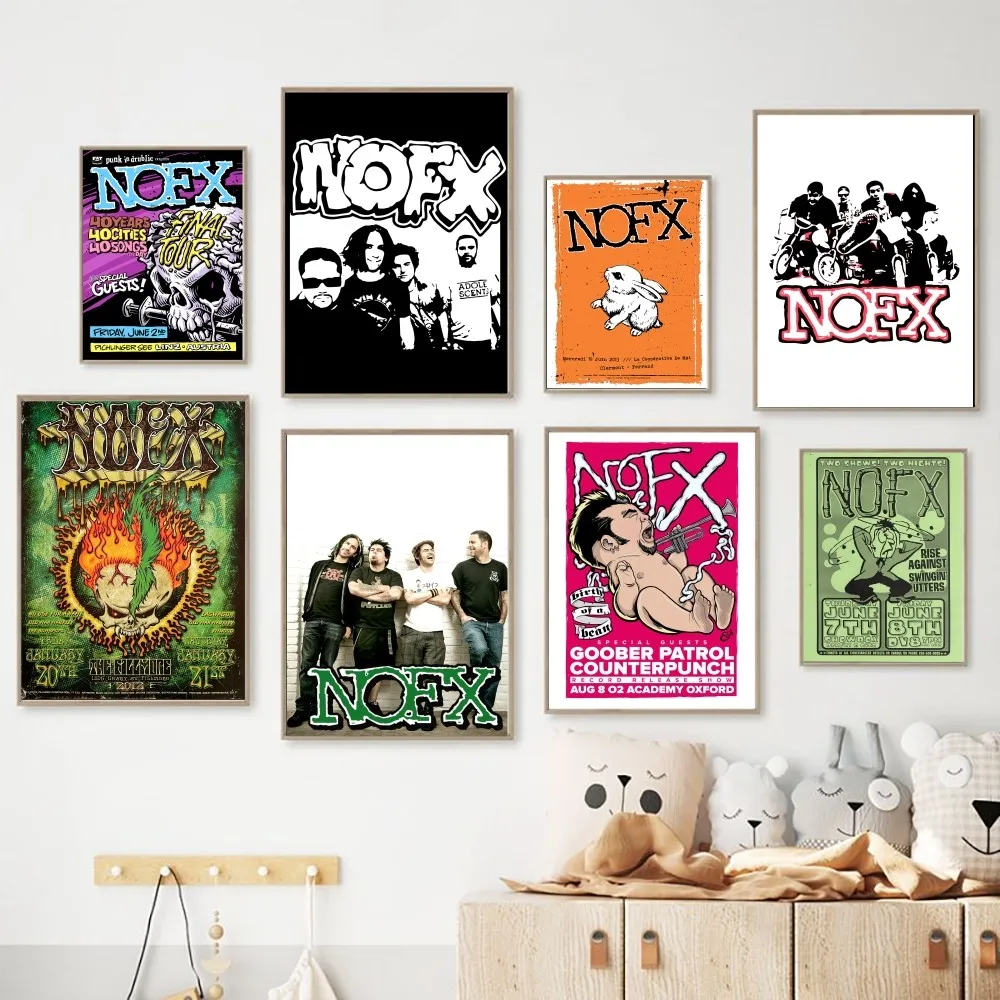 NOFX Poster No Framed Poster Kraft Club Bar Paper Vintage Poster Wall Art Painting Bedroom Study Stickers