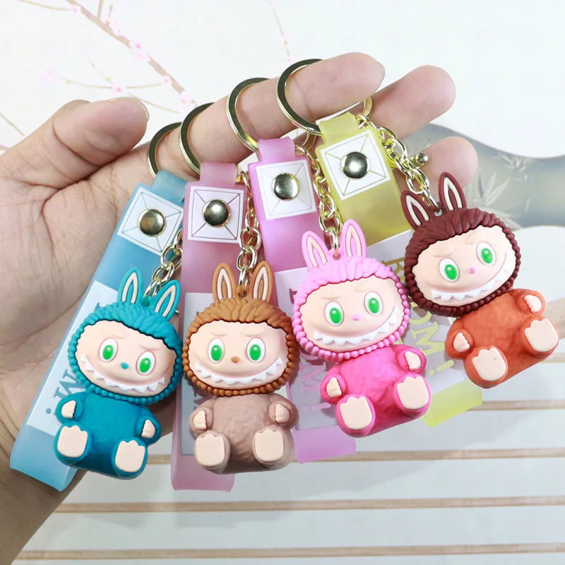 

Брелок Labubu, мультяшный креативный брелок для пары, кавайная кукла, кулон, автомобильный брелок, украшение для рюкзака