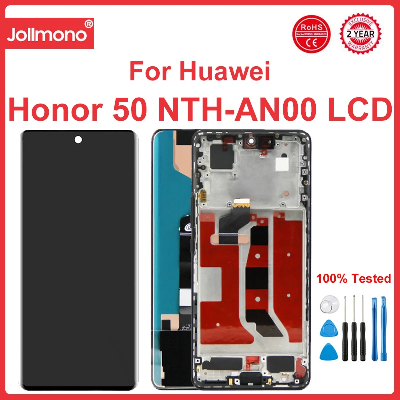 

6.57" For Honor 50 LCD Display Replacement For Honor50 NTH-AN00 with Fingerprint Touch Screen Digitizer Assembly