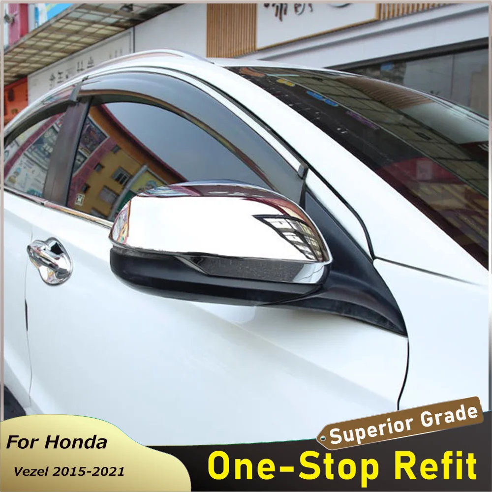 

Fit For Honda Vezel 2015 to 2021 Car Side Door Rear View Mirror Trims Frame Cover Stickers Auto Accessories