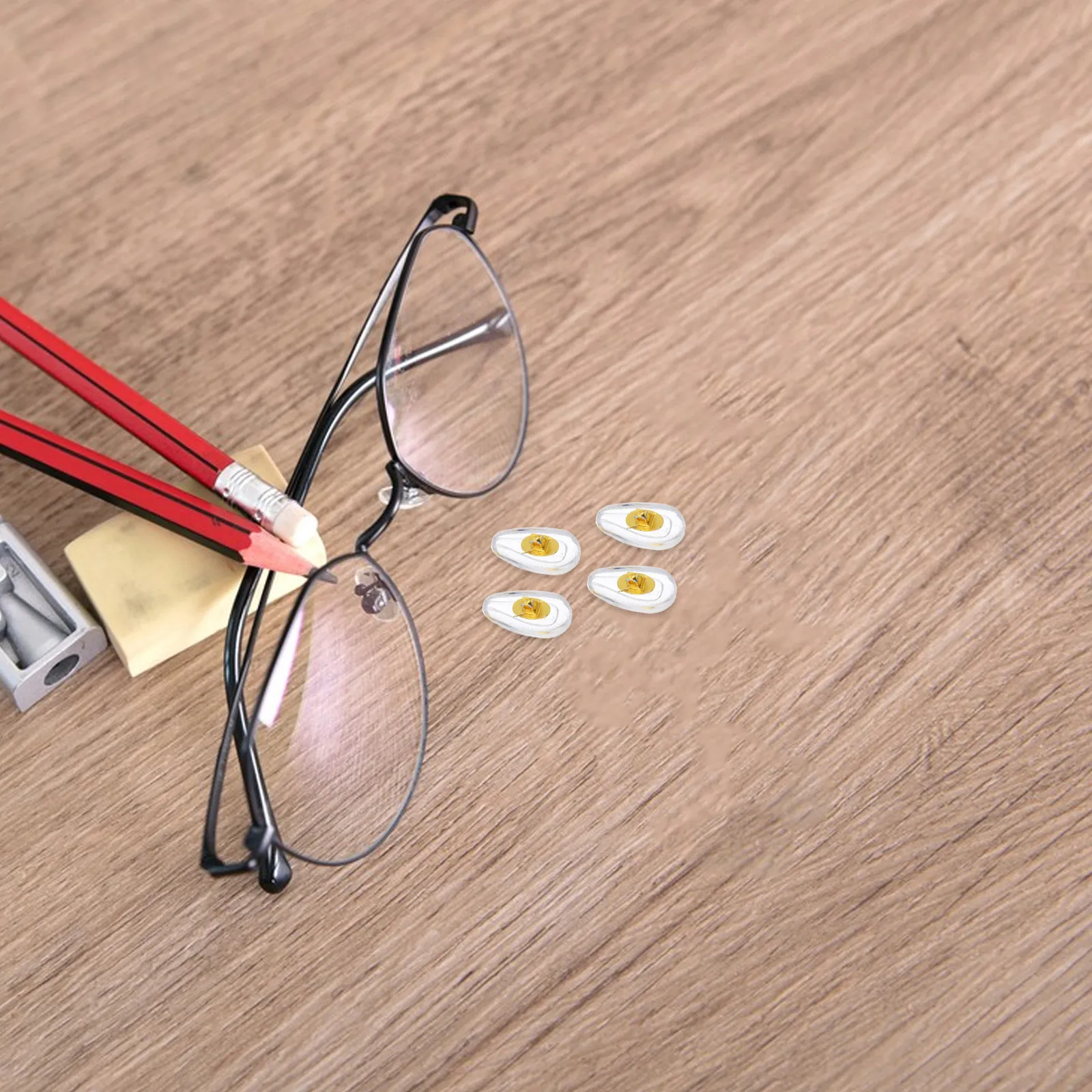 

6Pairs Gold Metal Core Eyeglass Nose Pads Silicone Anti-Slip Air Bag Cushions Replacement Parts for Eyewear Long-Lasting Wear