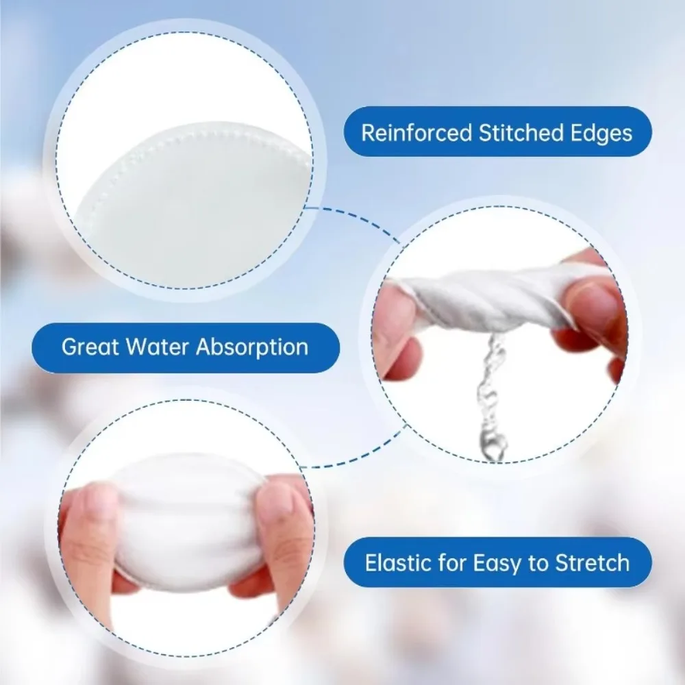 120pcs Round Disposable Makeup Remover Pads Soft Thick Overlock Embossing Facial Cotton Wipes Three Floors Dry Wet Use