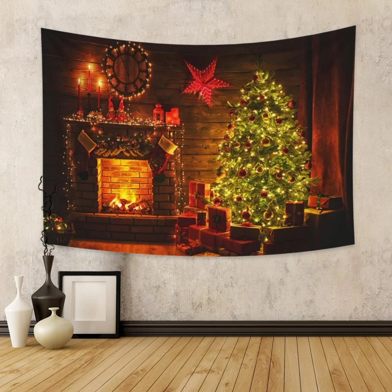 

Christmas Tapestry Wall Party Christmas Gift Living Room Bedroom Dormitory Family Vacation Decoration 40x60 IN