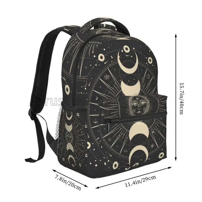 School Backpack Moon Mystic Sun Astrology Tarot Goth Student Bookbag Casual Daypack Teens College Lightweight Hiking Travel Bag