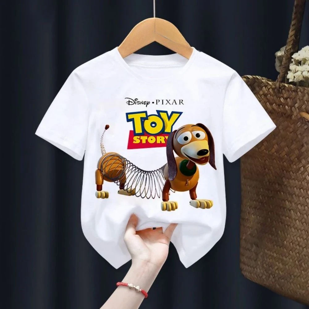 Maglietta estiva per bambini Toy Story Woody Buzz Lightyear Abbigliamento Kawaii Manica corta Anime Cartoon Bambini Ragazzi Ragazze Maglietta casual