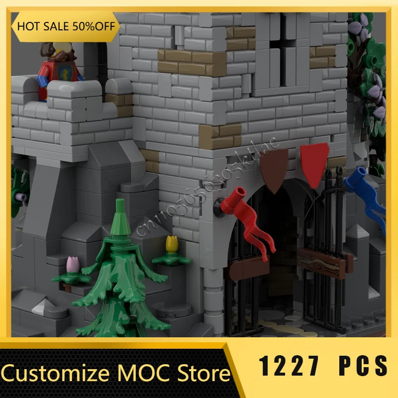 1227 パーツ MOC 中世の監視塔絶妙なビルディングブロックモデル子供のための組み立てディスプレイおもちゃハロウィンサプライズギフト