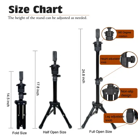 21 tums 23 tums perukhuvud skyltdocka med perukställ, docka dukhuvud för peruktillverkning med stift 12 best sales perukskyltdocka - №9