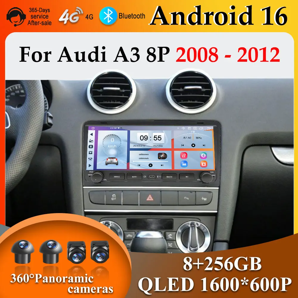 9.3 inch Car Radio Multimedia Player for Audi A3 8P 2008 - 2012 GPS Navi Android 16 4G Bluetooth WiFi Touch Screen Auto Tools